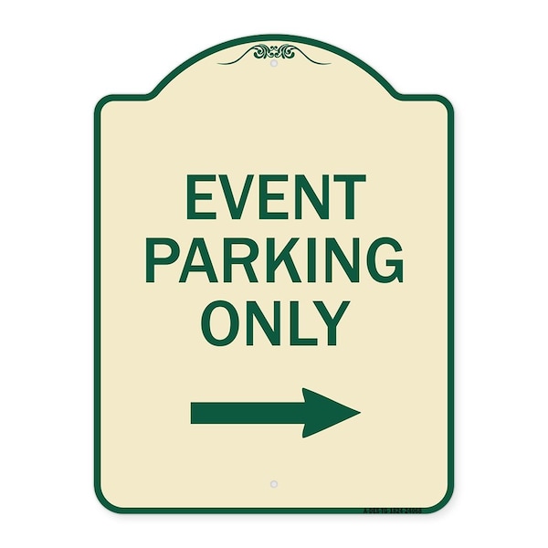 Signmission Event Parking With Right Arrow Heavy-Gauge Aluminum Architectural Sign, 24" x 18", TG-1824-24068 A-DES-TG-1824-24068 - main